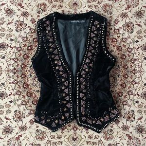 ✨ vintage beaded velvet vest ✨
